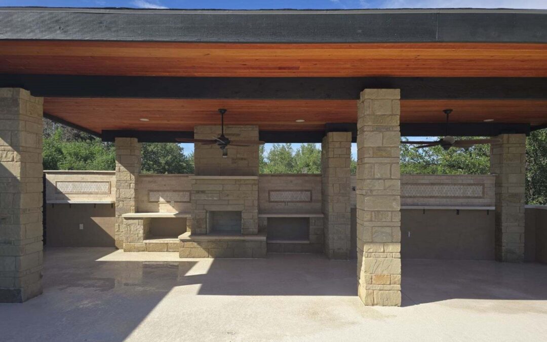 Backyard Living Space in Marble Falls, TX
